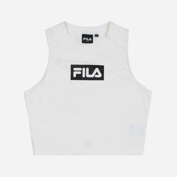 Fila Tričká Damske Biele - Crop Bez Rukávov Vypredaj - Slovakia 69145-ELUM